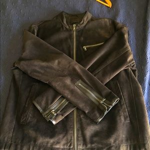 John Varvatos USA brown suede jacket.